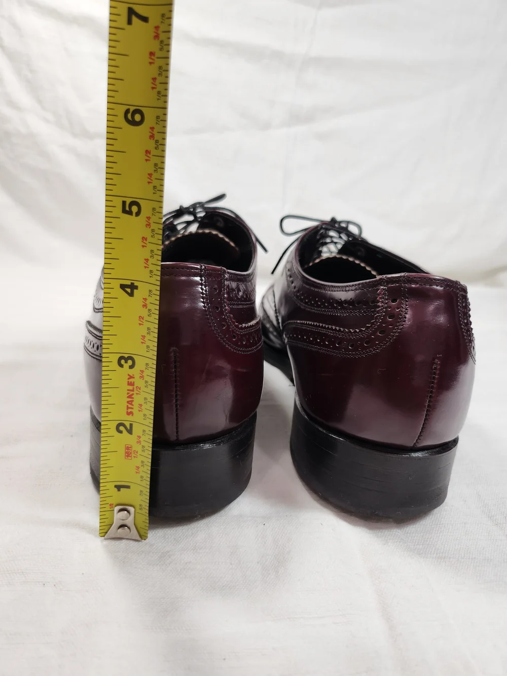 Florsheim Royal Imperial Burgundy Leather Wingtip Oxford Shoes Mens 11 D Vintage